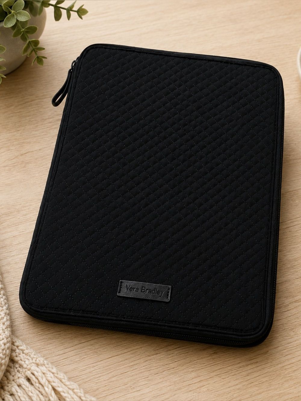 Vera Bradley Black Quilted Organizer Case–Zippered Travel & Accessories Pouch